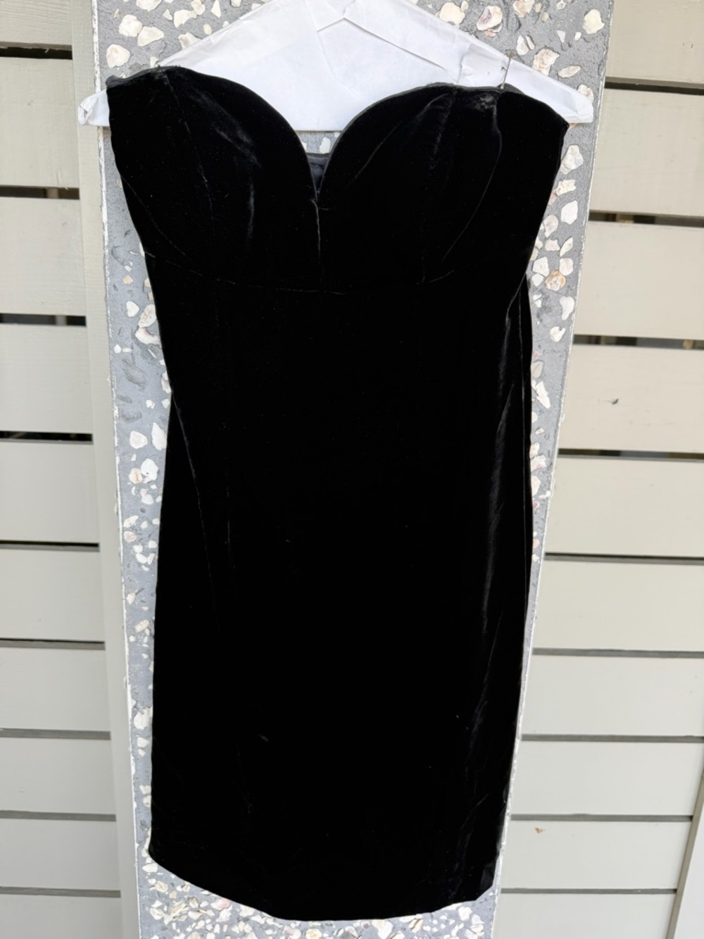 Nicole Miller VINTAGE Black Strapless Velvet Cocktail Dress